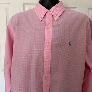 Ralph Lauren Pink Gingham Button Down Shirt